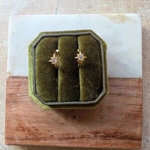 Gold Starburst Hoop Earrings